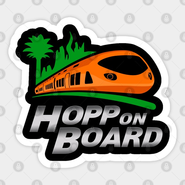 Hopp On Board Sticker by Scud"